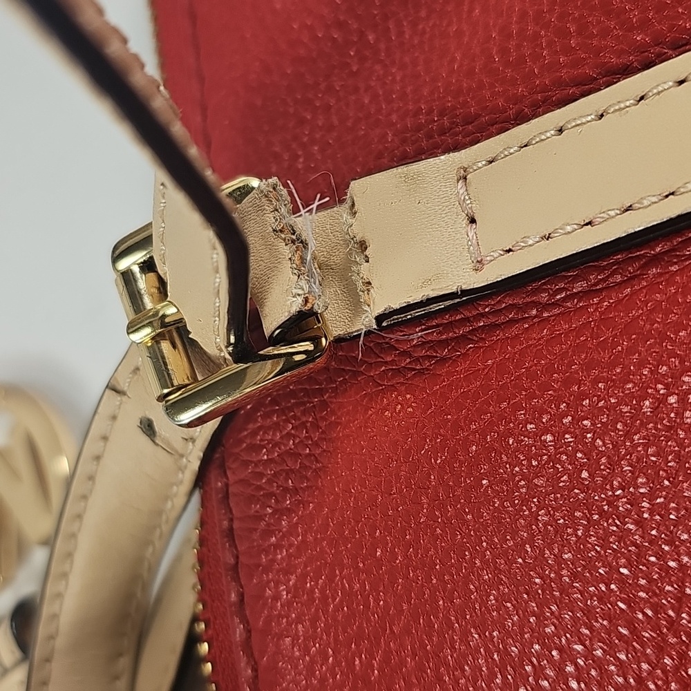 Michael Kors Red Pebbled Leather Tote - Picture 15 of 16